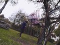 Tattooed Skinny Girl get suspended on a tree - Shibari Bondage Sesion in public