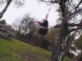 Tattooed Skinny Girl get suspended on a tree - Shibari Bondage Sesion in public
