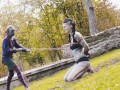 Tattooed Skinny Girl get suspended on a tree - Shibari Bondage Sesion in public