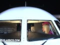 Threesome in a commercial plane with 2 stewardess