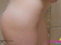 Super sexy Teen with perfect tits washes body and cums