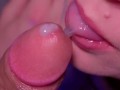 Slow blowjob close up