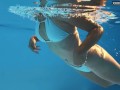 Being naked underwater brings her sexual pleasures