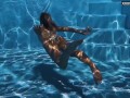 Being naked underwater brings her sexual pleasures