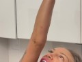 Naked Monika Fox Makes Orange Juice & Squeezes Juice On Herself