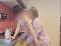 【痴女フェラ】朝起きてキッチンでフェラ抜き♡そのまま高速手コキで再び大量発射