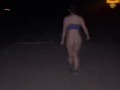 Slut night walks by highway