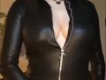 Cum with me leather bodysuit GFE joi cum together