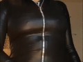 Cum with me leather bodysuit GFE joi cum together