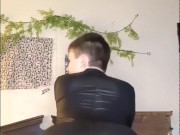 Cum with me leather bodysuit GFE joi cum together