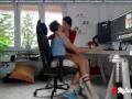 Stop working! Let me ride and suck you off instead - Amateur homemade porn