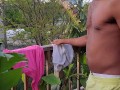 PUBLIC JERK OFF!! Kennie Jai jerks off for you on the back porch!