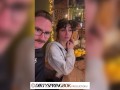 Aaliyah Yasin gets fingered at the busy restaurant