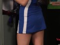 Cheerleader voyeur tease locker room guy