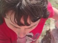 Amateur Blowjob on the beach.  Compilation. cum in face