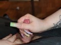 Sensual Long French Nails Handjob for Small Cock Slave with intense Cumshot *Xtra Long Nails*