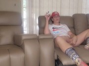 Smoking Stepsis lost a bet and had to fuck a dildo infront of me