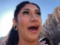Luna Baby and Flaxk hiking in Las Vegas for a public fuck and facial