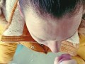 outdor  blowjob with a cigarette , jacket
