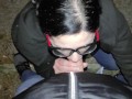 Cumshot on the glasses Milf