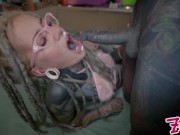 Sexy dreadlock hippie with glasses getting ANAL fucked - POV, ass to mouth, facial cumshot