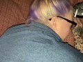 Smoking BBW sucks cock swallows cum, bbw doggystyle smoking takes a creampie
