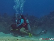 SCUBA Sex in a Miniskirt by a Beautiful Coral Reef