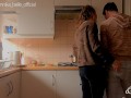 Kitchen make out with stepsister, kissing & fingering - sensual teasing moments