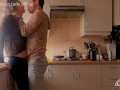 Kitchen make out with stepsister, kissing & fingering - sensual teasing moments