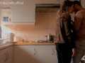 Kitchen make out with stepsister, kissing & fingering - sensual teasing moments