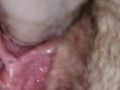 Fast fuck close up with dripping creampie