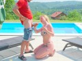 Having sex with the boss's wife by the pool. The neighbors were looking at us