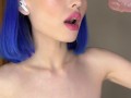 Asian woman beckons with striptease /handjob