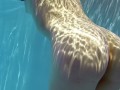 Curly hair Fernanda super flexible babe underwater