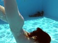 Curly hair Fernanda super flexible babe underwater