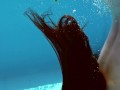 Curly hair Fernanda super flexible babe underwater