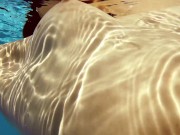 Curly hair Fernanda super flexible babe underwater