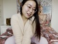 Ersties - Cute Babe From China Rubs Her Shaved Pussy Before Grabbing a Dildo