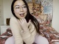 Ersties - Cute Babe From China Rubs Her Shaved Pussy Before Grabbing a Dildo