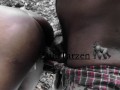 Mzansi Ebony 031Babe gets pussy fucked in doggy style position by ZuluTarzen in the bushes
