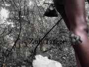 Mzansi Ebony 031Babe gets pussy fucked in doggy style position by ZuluTarzen in the bushes