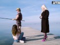 MILF Seduces Fisherman Into Hardcore Outdoor Fuck While Being Filmed By Her Friend - LETSDOEIT