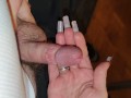 Long Nails Handjob for Small Cock with Thick Cumload