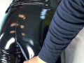 Cum on my ass - a day with a shiny leggings model