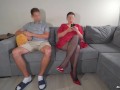 Sexy Seduced Her with Her Legs in Pantyhose