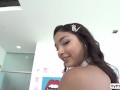 NYMPHO Insatiable brunette teen Layla Jenner has her tight pussy penetrated