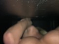 Hotwife slut taken to public cinema glory hole to get fucked by multiple strangers