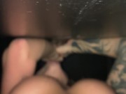 Hotwife slut taken to public cinema glory hole to get fucked by multiple strangers