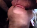 Massive cock streches her mouth