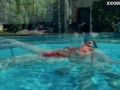 Perfect Latina babe by the pool and inside